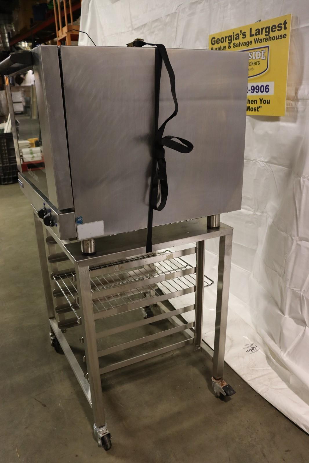 Moffat TurboFan E31D4 1/2 Size 4 Tray Electric Convection Oven & Stand On Wheels - NMB Restaurant Equipment