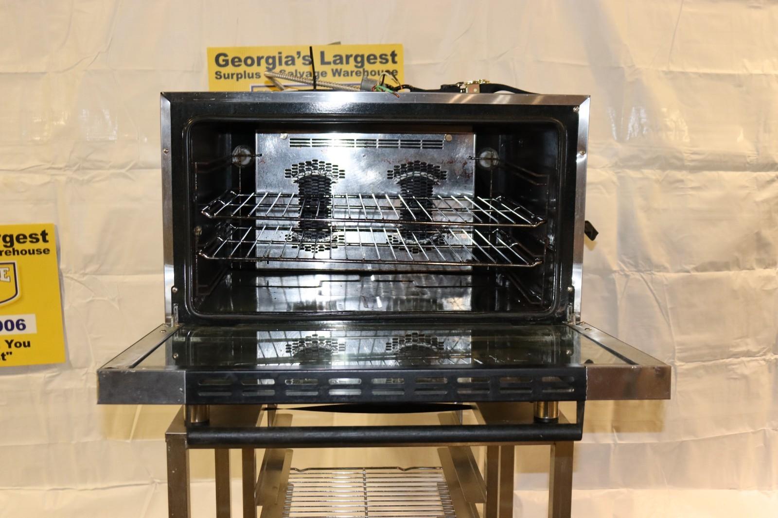 Moffat TurboFan E31D4 1/2 Size 4 Tray Electric Convection Oven & Stand On Wheels - NMB Restaurant Equipment