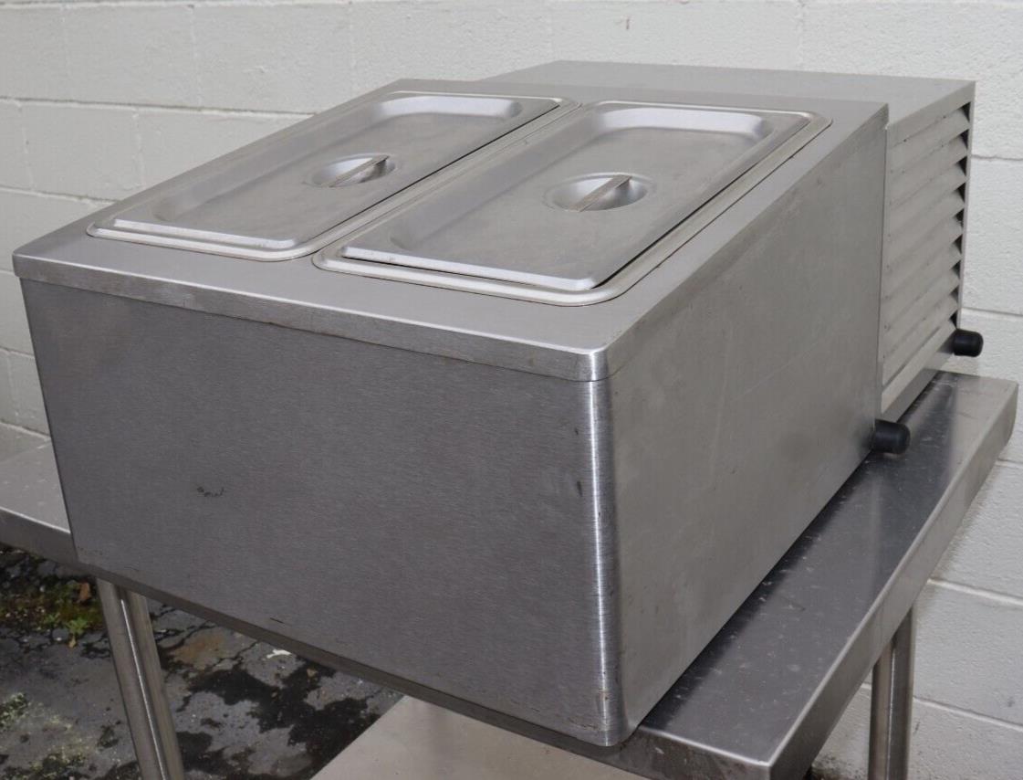 Nemco 9015-FRD Cold Condiment Station Counter-top 18" wide Two 1/3 Pans, TESTED - NMB Restaurant Equipment