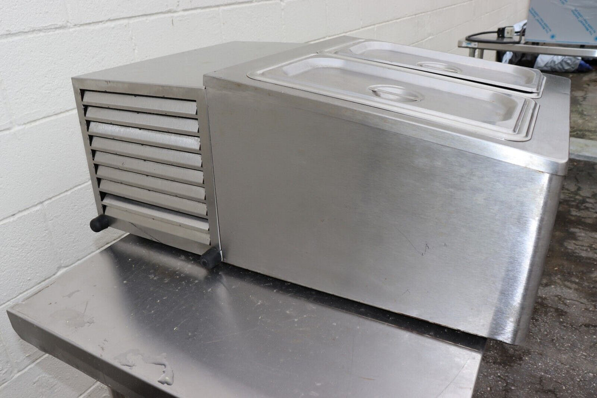 Nemco 9015-FRD Cold Condiment Station Counter-top 18" wide Two 1/3 Pans, TESTED - NMB Restaurant Equipment