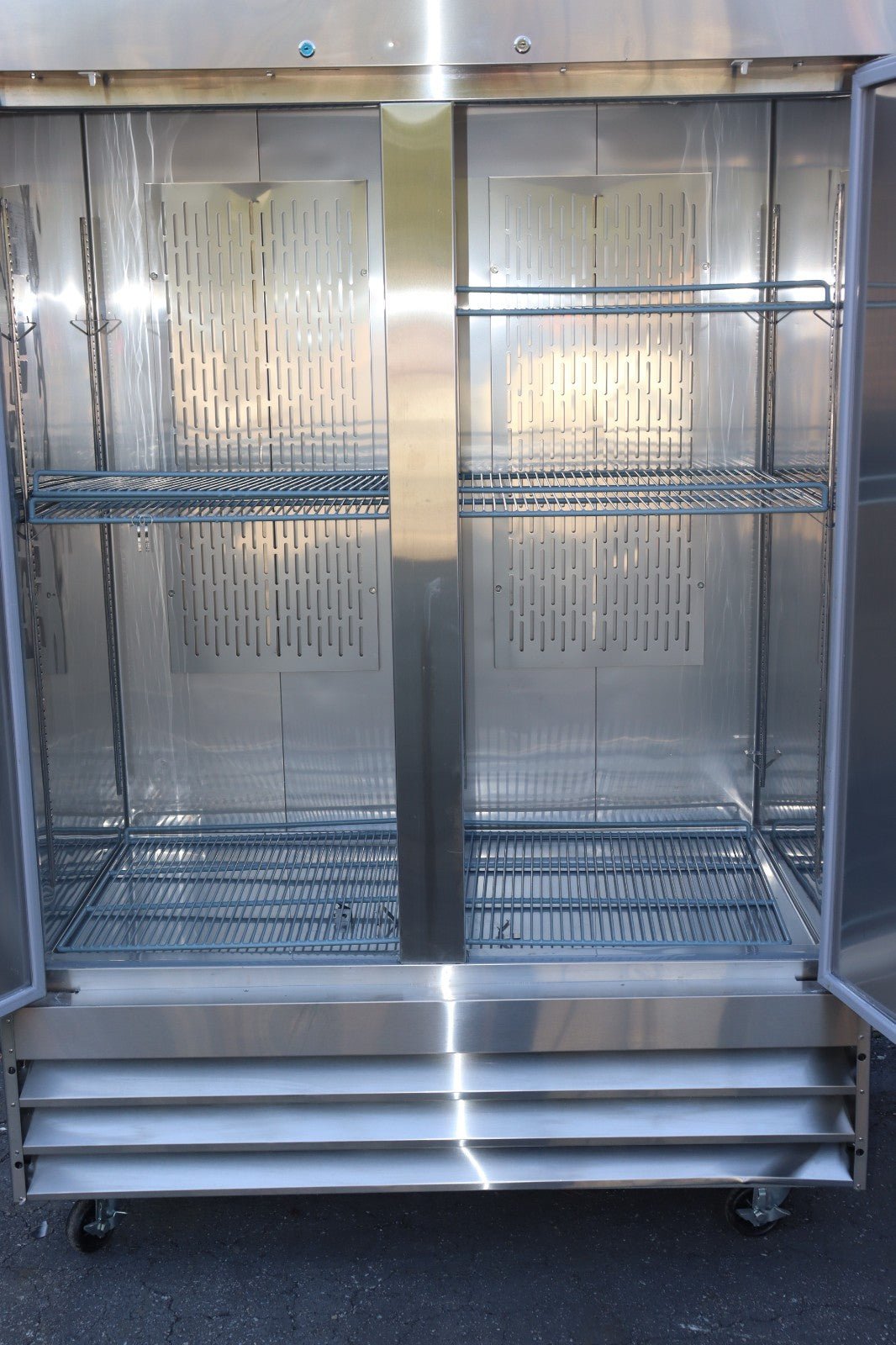 Norpole NP2R 54'' Two Section Solid Door Reach-In Refrigerator, Scratch & Dent - NMB Restaurant Equipment