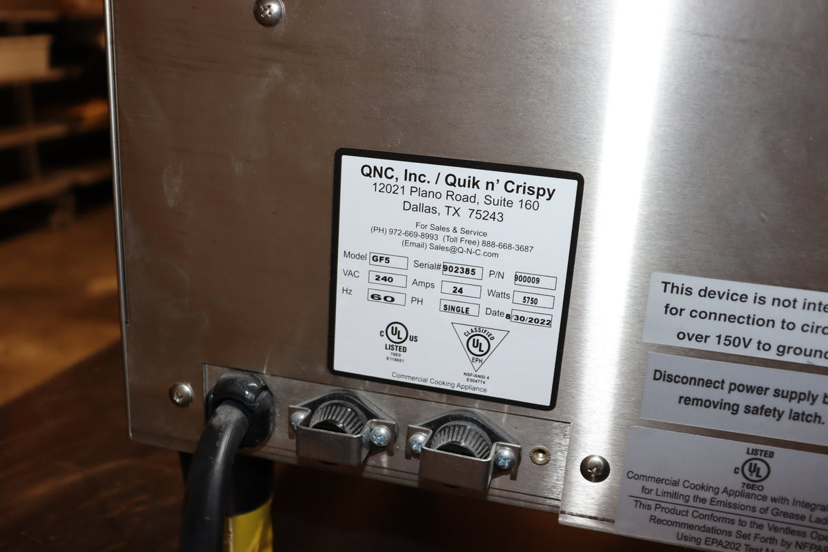 Quik n' Crispy QC900009 Model GF5 Stainless Steel Air Fryer - 240V - NMB Restaurant Equipment