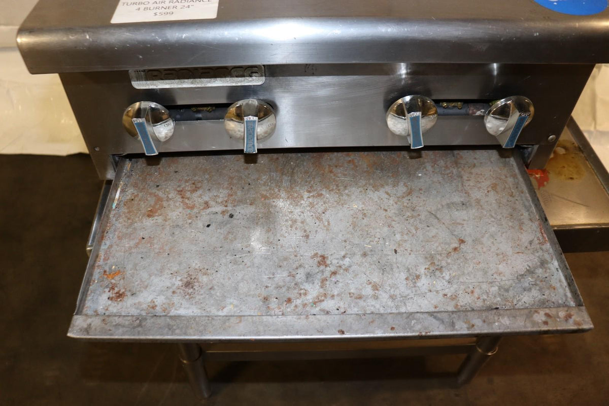 Radiance 24" Counter Top 4 Burner Gas Commercial Hotplate 128,000 btu, Used - NMB Restaurant Equipment