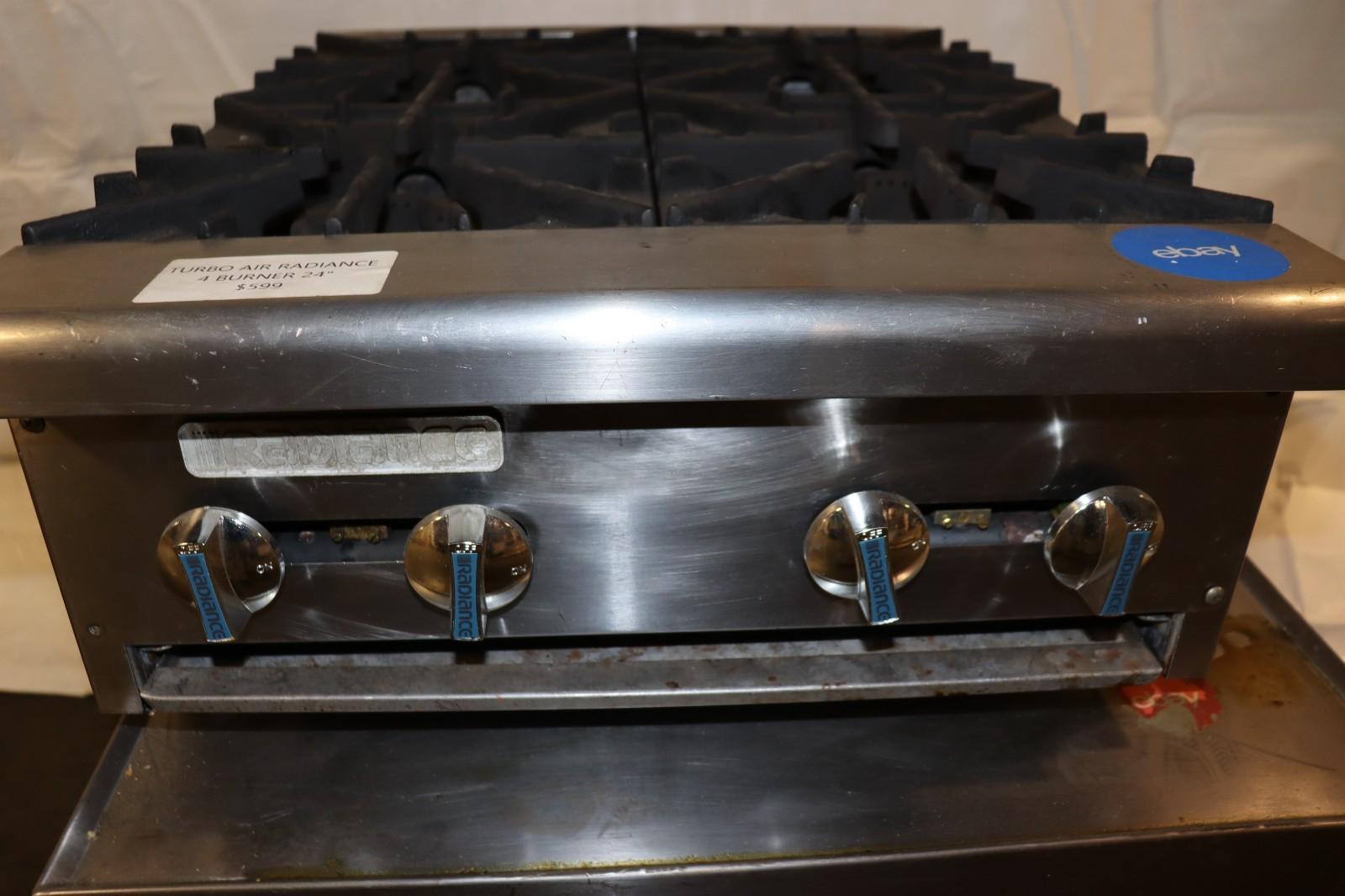 Radiance 24" Counter Top 4 Burner Gas Commercial Hotplate 128,000 btu, Used - NMB Restaurant Equipment