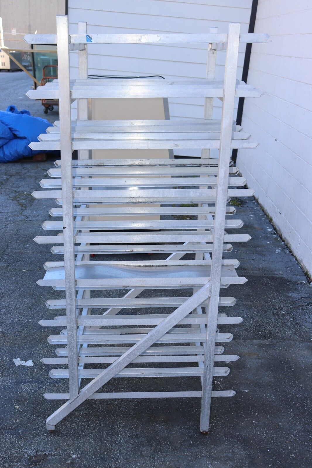 Restaurant Can Rack 10 Can Storage Commercial Rack, Aluminum, Used - NMB Restaurant Equipment