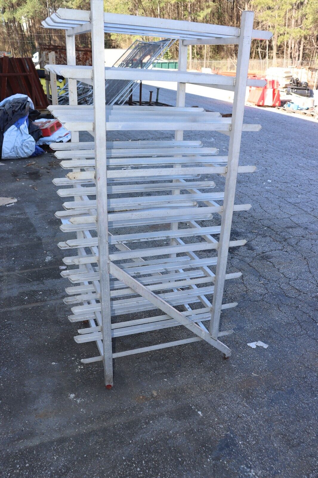 Restaurant Can Rack 10 Can Storage Commercial Rack, Aluminum, Used - NMB Restaurant Equipment