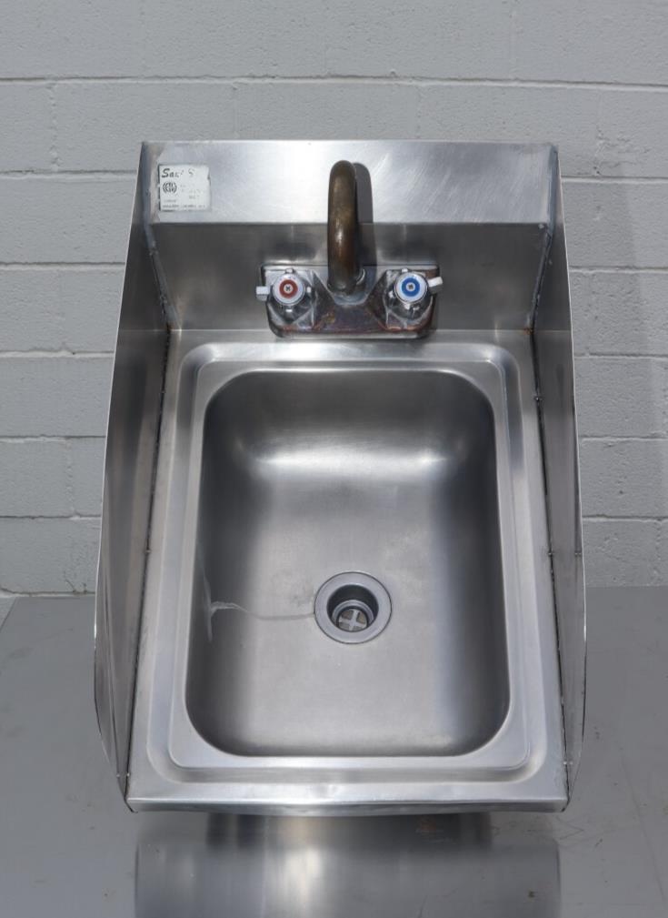 Space Saving Hand Sink with Splash Guards, 15" X 17" - NMB Restaurant Equipment