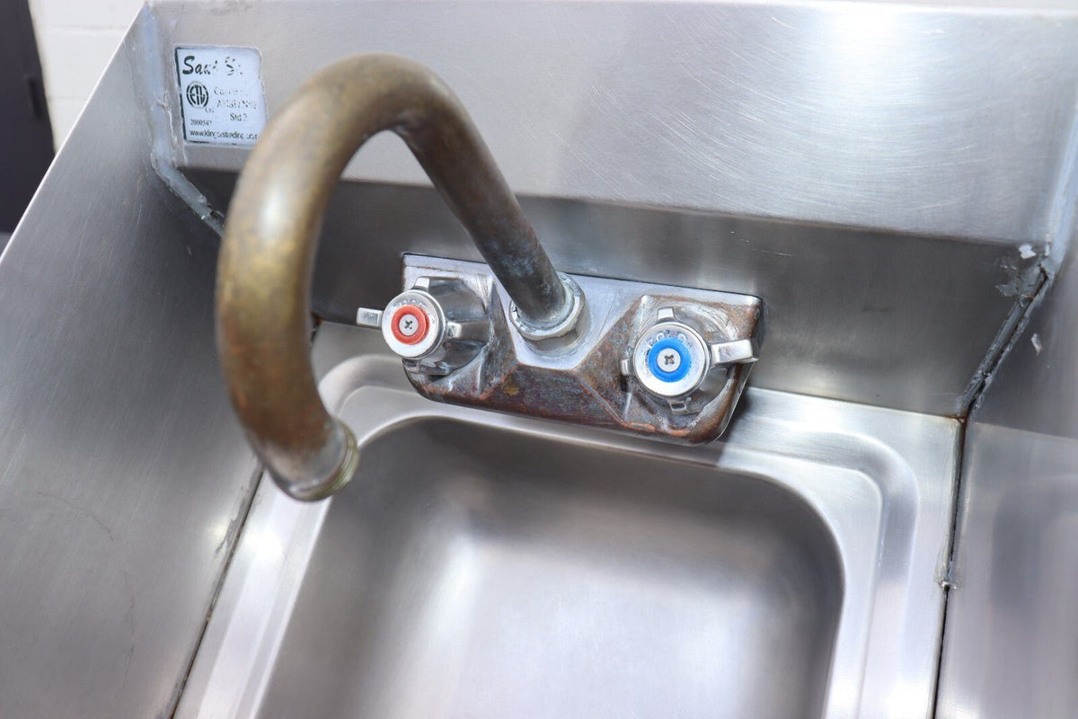 Space Saving Hand Sink with Splash Guards, 15" X 17" - NMB Restaurant Equipment