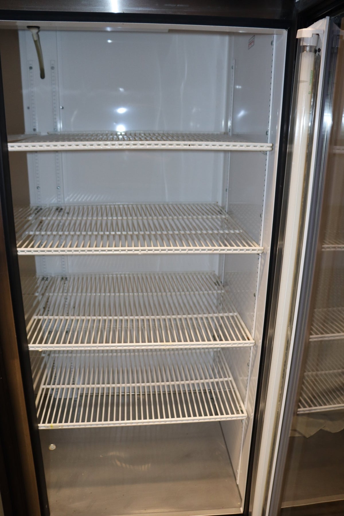 True Refrigeration GDM-49 Glass Door Merchandiser, w/ Shelves & Casters - NMB Restaurant Equipment