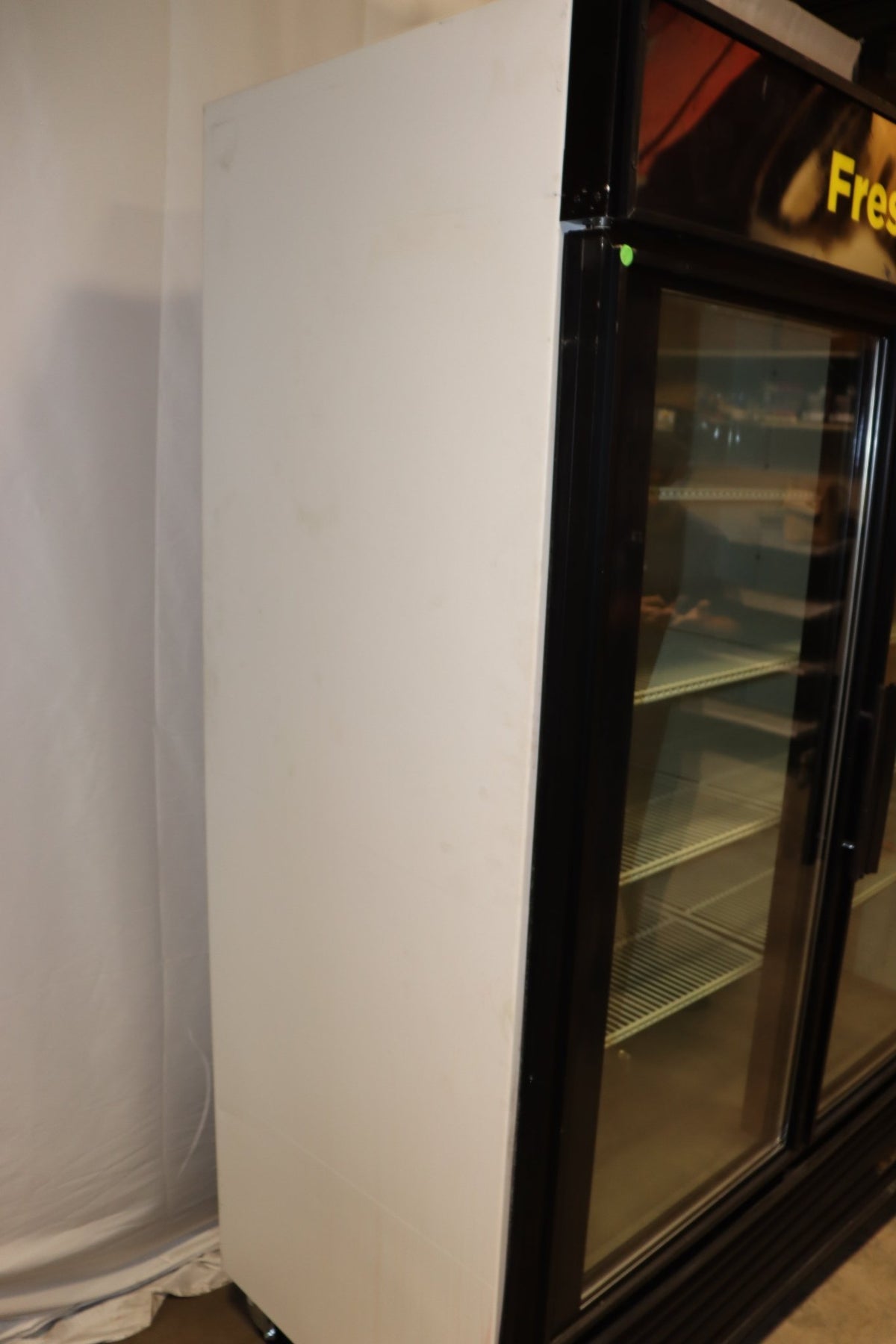 True Refrigeration GDM-49 Glass Door Merchandiser, w/ Shelves & Casters - NMB Restaurant Equipment