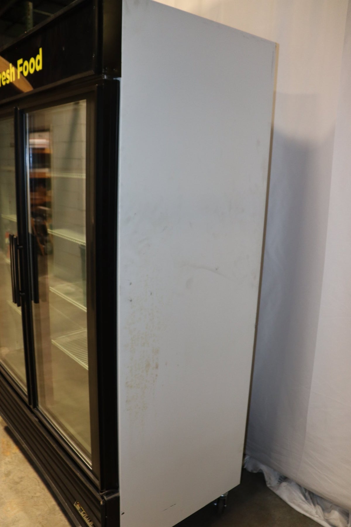 True Refrigeration GDM-49 Glass Door Merchandiser, w/ Shelves & Casters - NMB Restaurant Equipment