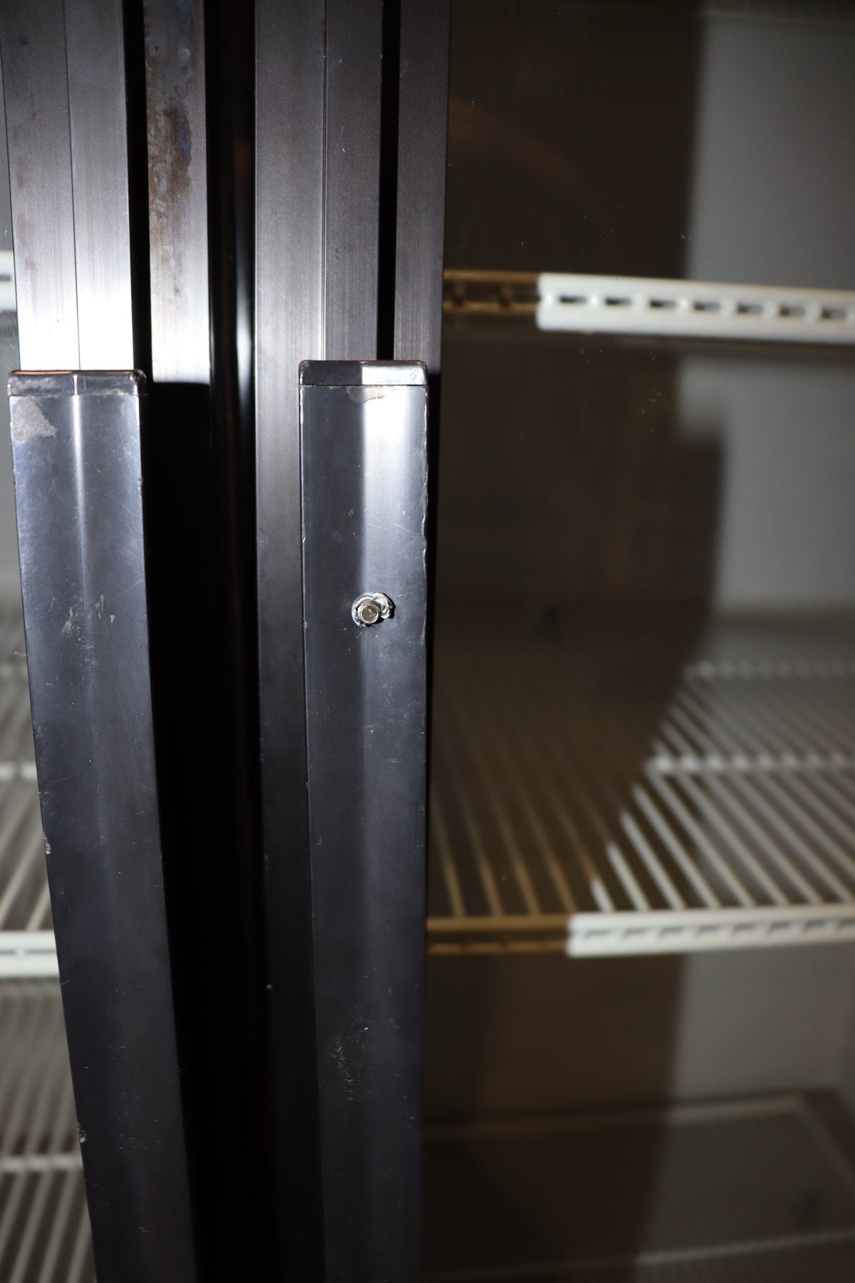 True Refrigeration GDM-49 Glass Door Merchandiser, w/ Shelves & Casters - NMB Restaurant Equipment