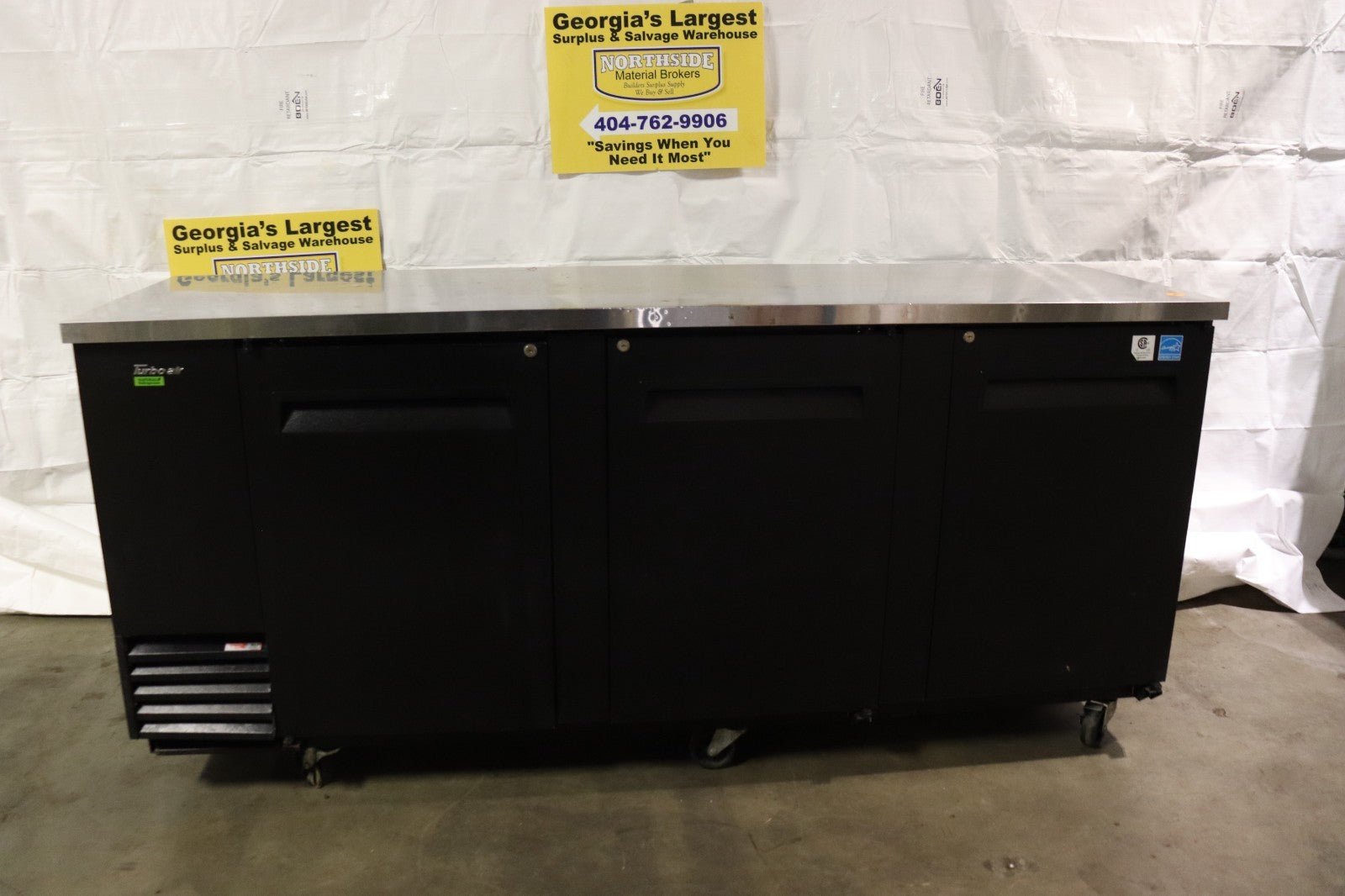 TURBO AIR 3 DOOR BAR BACK COOLER TBB-4SB-N - NMB Restaurant Equipment