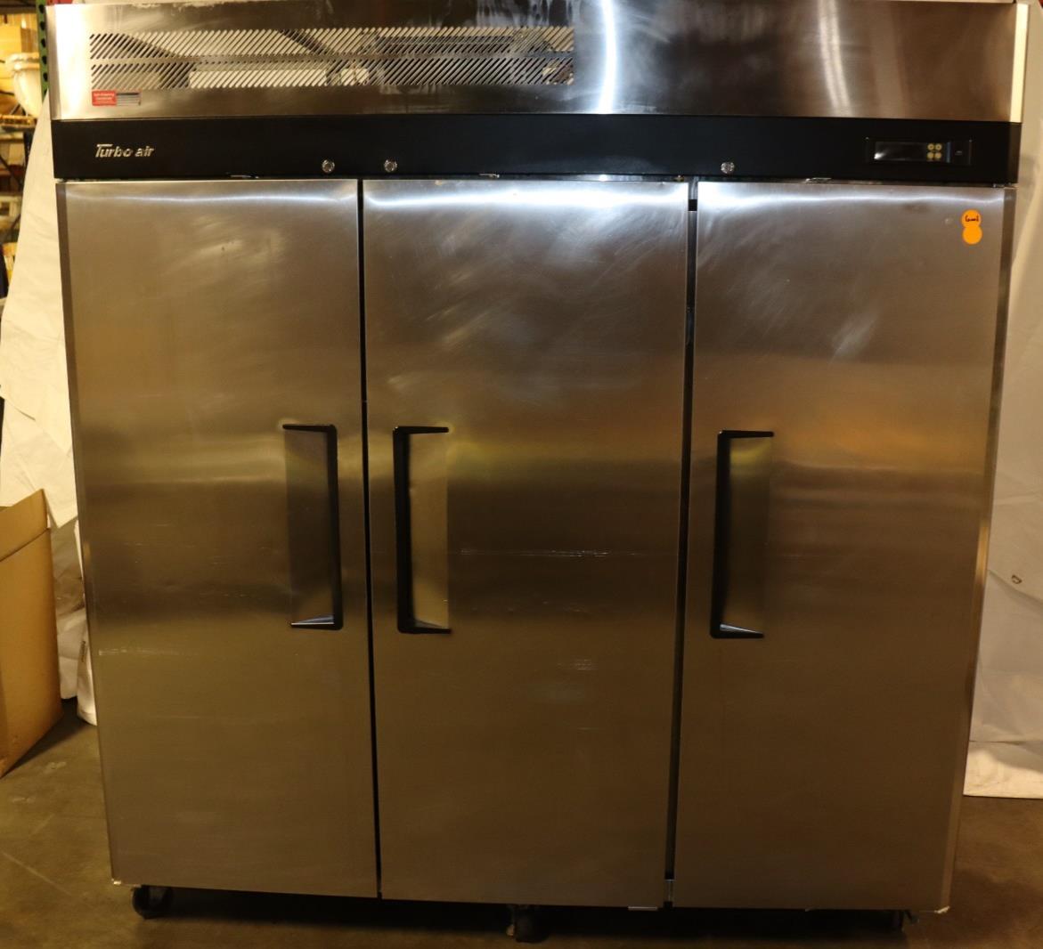 TURBO AIR 78” THREE SOLID DOOR REACH-IN REFRIGERATOR MODEL M3R72-3-N, Used Clean - NMB Restaurant Equipment