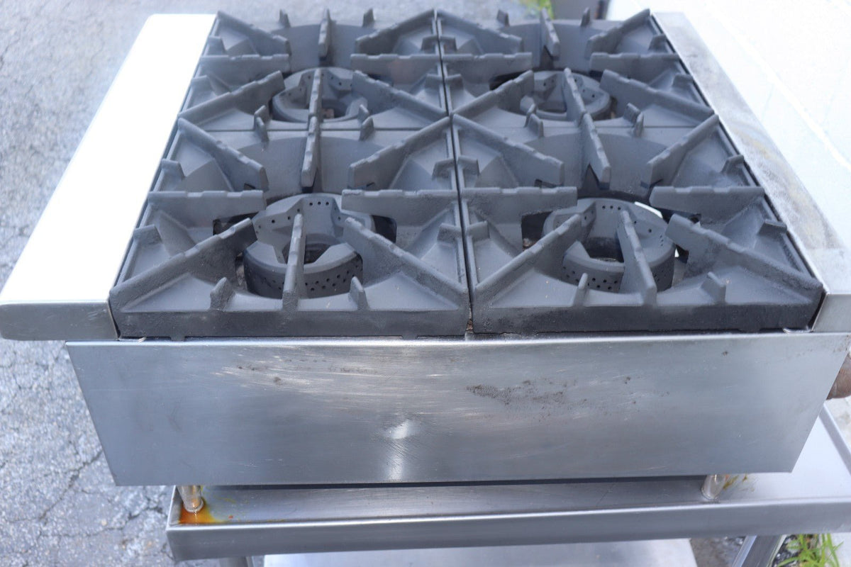 Turbo Air TAHP-24-4 24" Countertop Gas Hotplate w/ (4) Burners, Manual Cntrl - NMB Restaurant Equipment