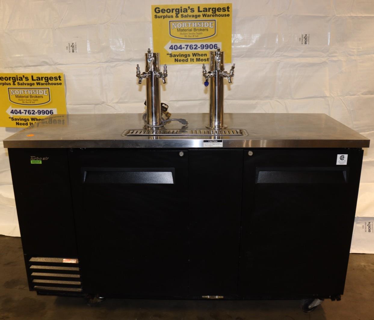Turbo Air TBD-3SB-N 69" Kegerator Beer Dispenser, w/ Two Columns, Black, Used - NMB Restaurant Equipment