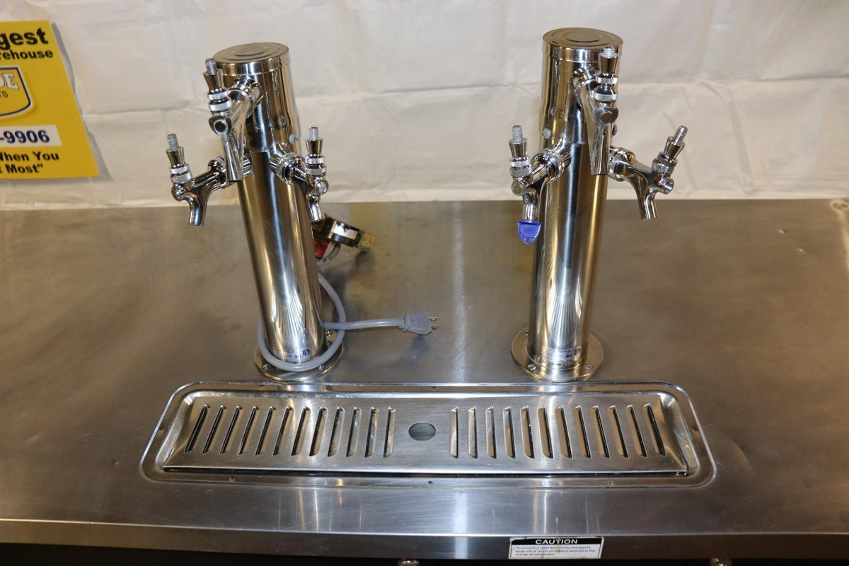 Turbo Air TBD-3SB-N 69" Kegerator Beer Dispenser, w/ Two Columns, Black, Used - NMB Restaurant Equipment