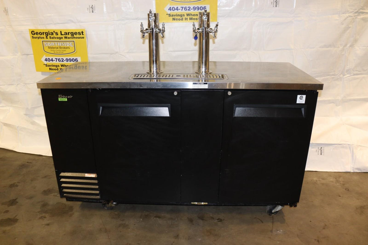 Turbo Air TBD-3SB-N 69" Kegerator Beer Dispenser, w/ Two Columns, Black, Used - NMB Restaurant Equipment