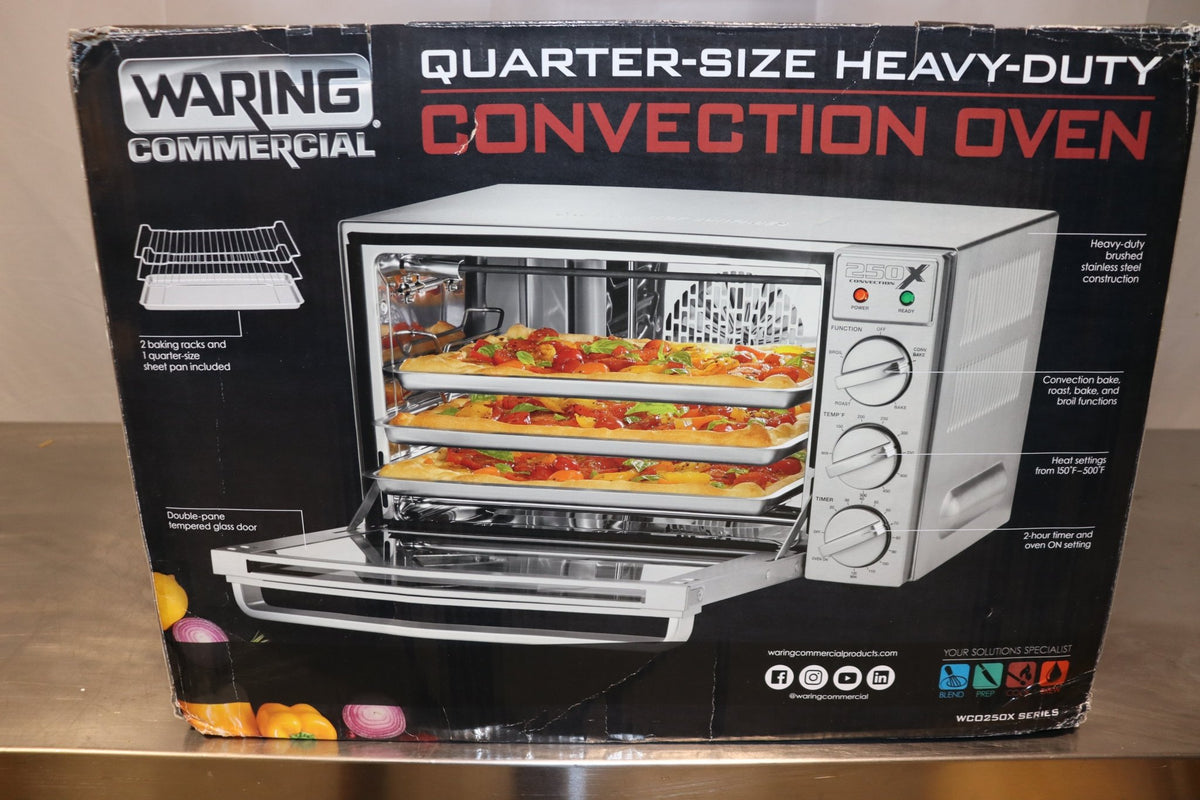 Waring WCO250X Quarter-Size Electric Countertop Convection Oven, 120V, 1,700W - NMB Restaurant Equipment