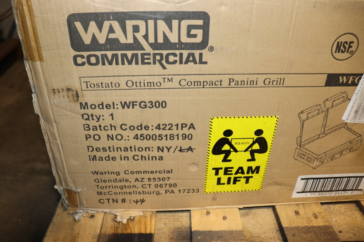 Waring WFG300 Tostato Supremo Smooth Top & Bottom Dual Panini Sandwich Grill, 240V, 3120W - NMB Restaurant Equipment