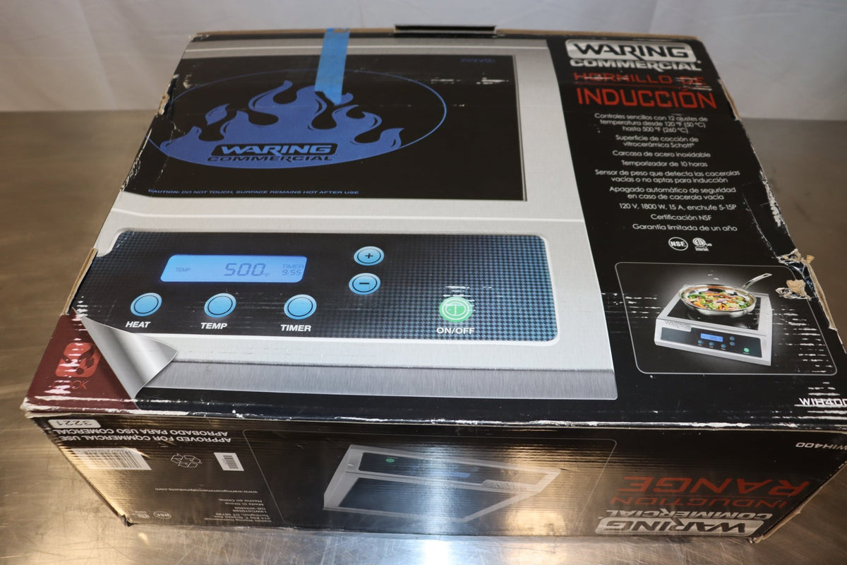 Waring WIH400 13 Inch Electric Induction Range, 120V, Flat Top, 1,800 W - NMB Restaurant Equipment