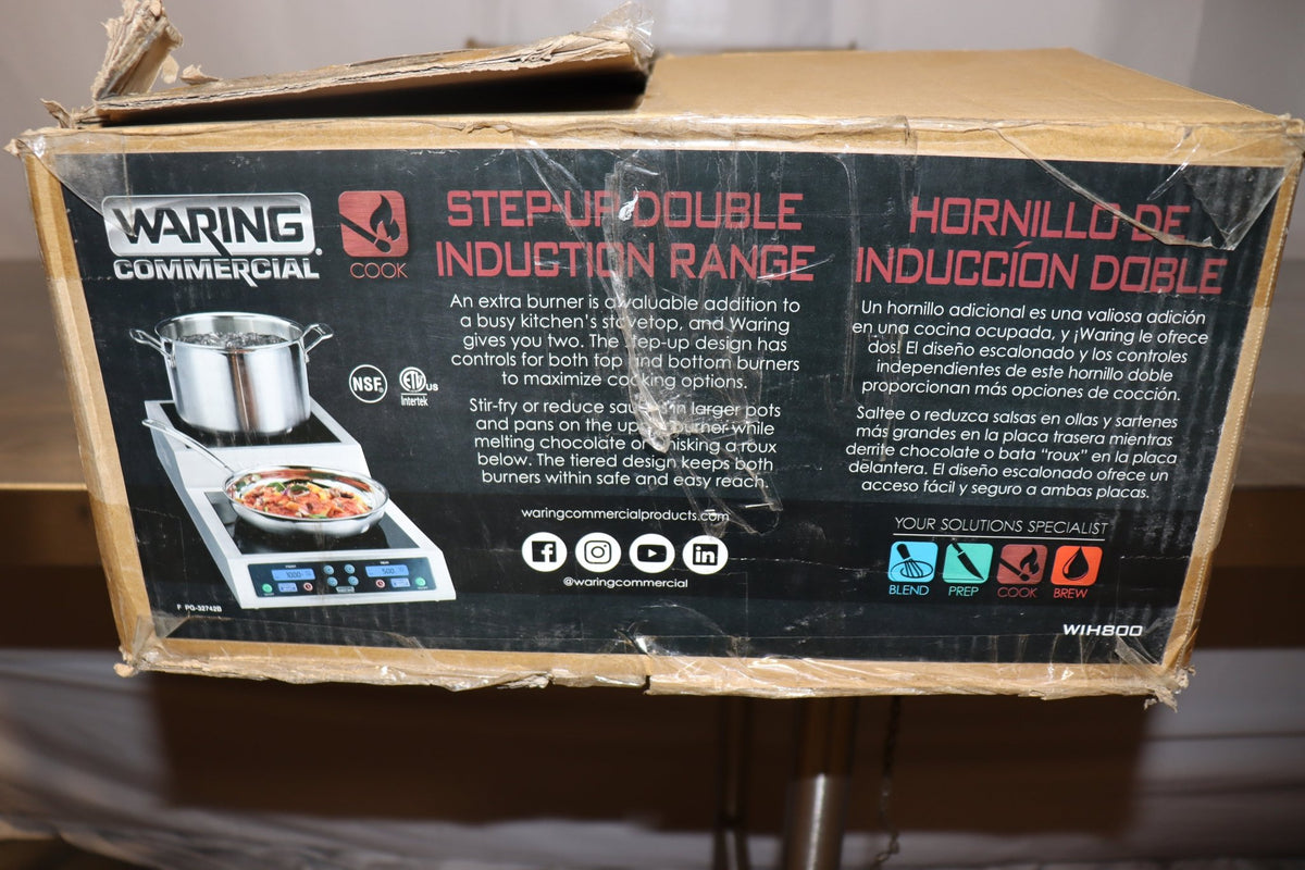 Waring WIH800 Step-Up Countertop Induction Cooktop w/ 2 Burners, 208/230V - NMB Restaurant Equipment